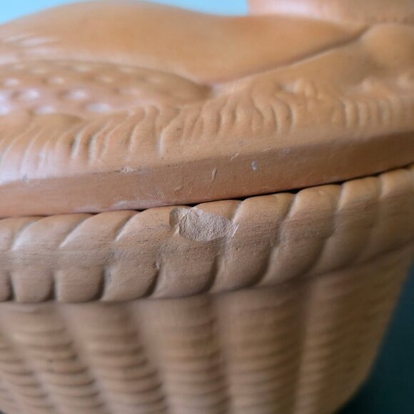 Brique Ware Terra Cotta Duck Casserole Dish Rustic Covered Bakeware Vintage - Picture 9 of 10
